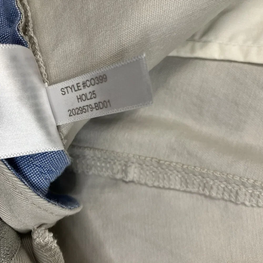 J Crew Chino Pants Mens 35x30 Gray Stone Slim Fit Original Cotton Stretch CO399